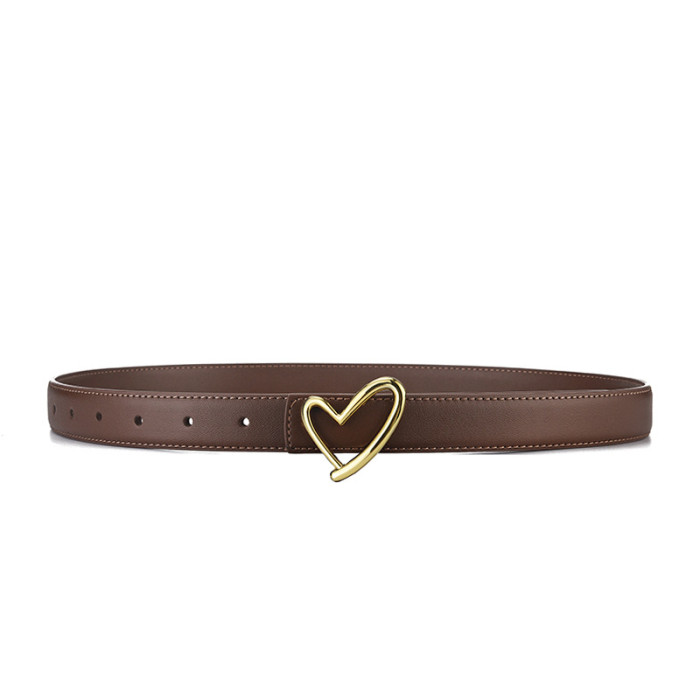 Heart-Shaped Buckle Letter Belt for Jeans Suit Dresses Pants Business Casual