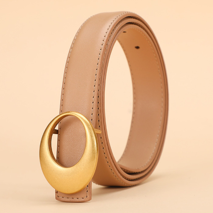 Stylish Versatile Decorative Trendy Business Casual Black Cowhide Leather Belt