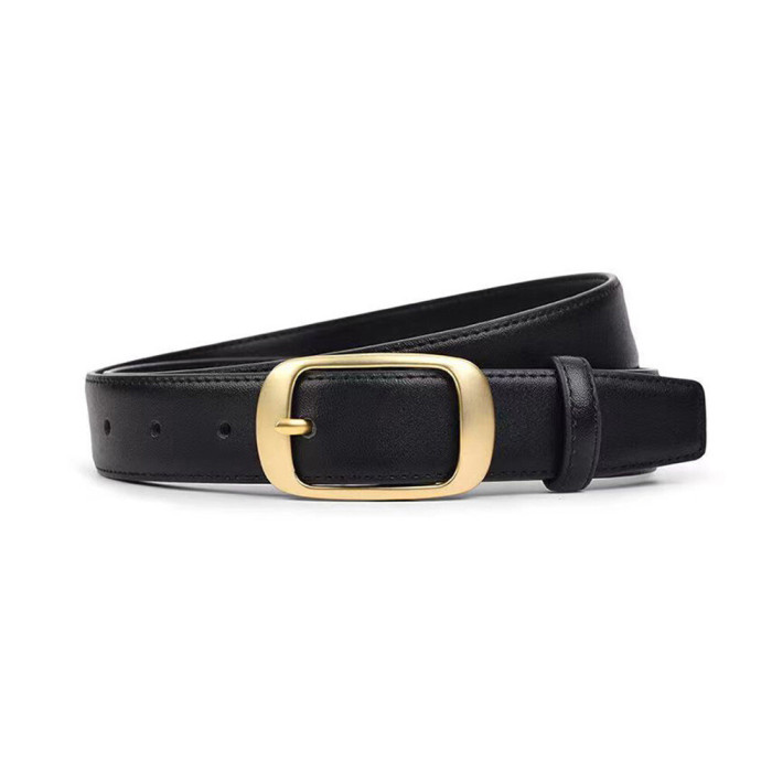 Black Fashion Minimalist Belt for Jeans Skirts Tailored Pants Business Casual