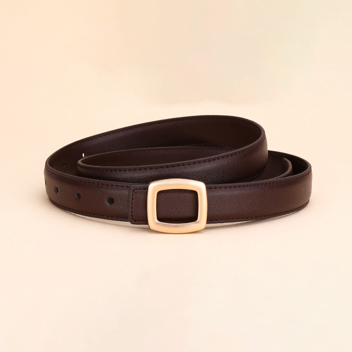 Minimalist Trendy fashion Leather Versatile Black Belt for Jeans Suit Skirts