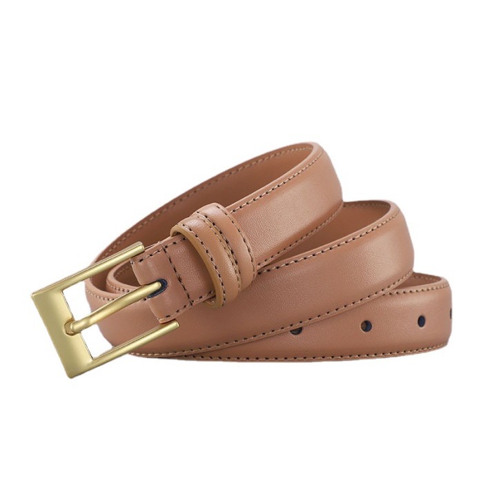 Leather Belt Versatile Minimalist Design for Jeans Suit Skirt Business Casual