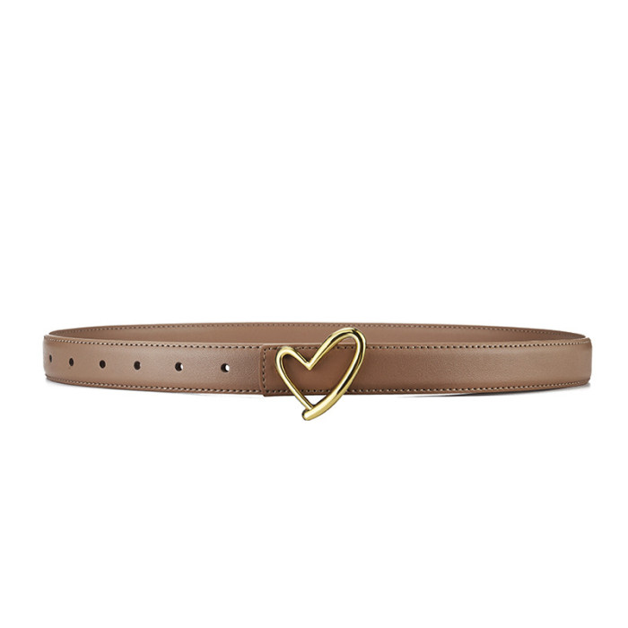 Heart-Shaped Buckle Letter Belt for Jeans Suit Dresses Pants Business Casual