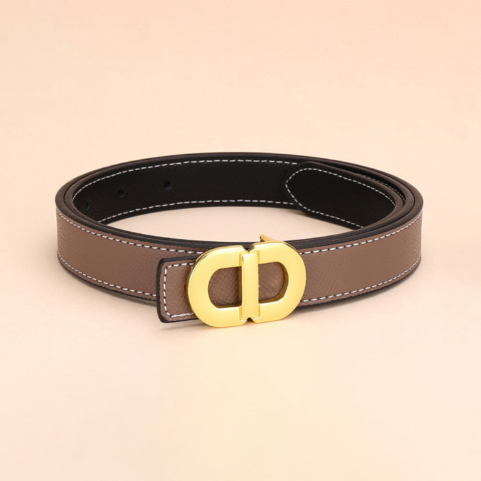 Versatile Decorat Leather Slide Buckle Belt Black for Suit Pants Business Casual