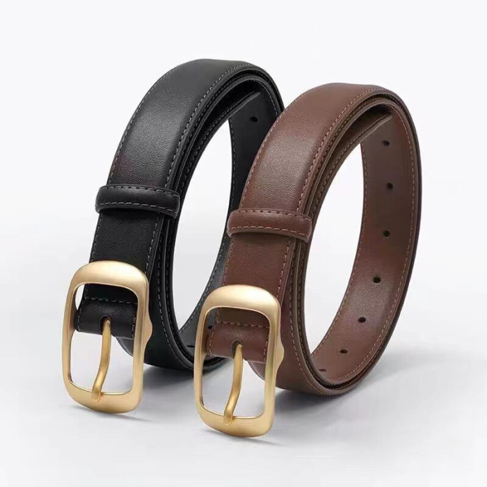 Black Fashion Minimalist Belt for Jeans Skirts Tailored Pants Business Casual