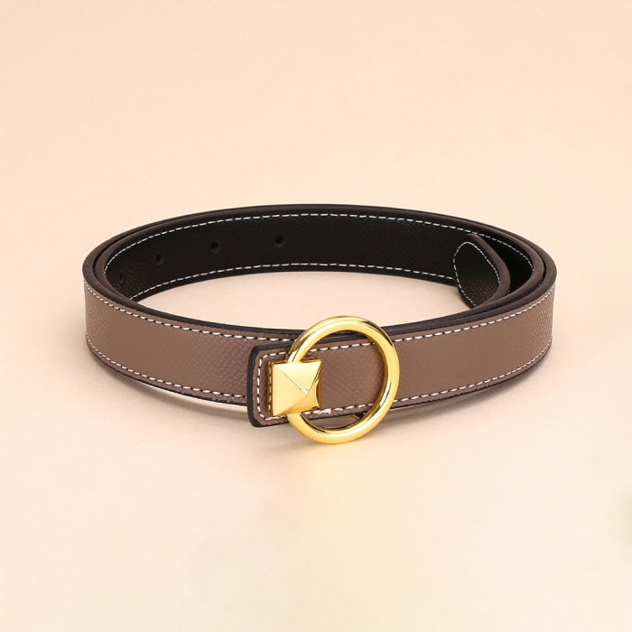 Versatile Decorat Leather Slide Buckle Belt Black for Suit Pants Business Casual