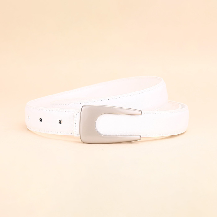 Vintage Leather Minimalist Belt Versatile for Dresses Suit Business Casual black