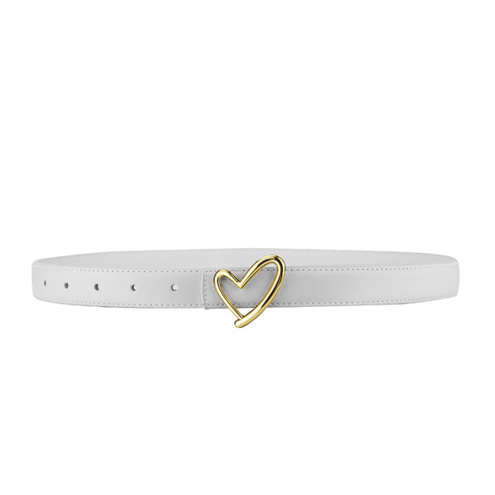 Heart-Shaped Buckle Letter Belt for Jeans Suit Dresses Pants Business Casual