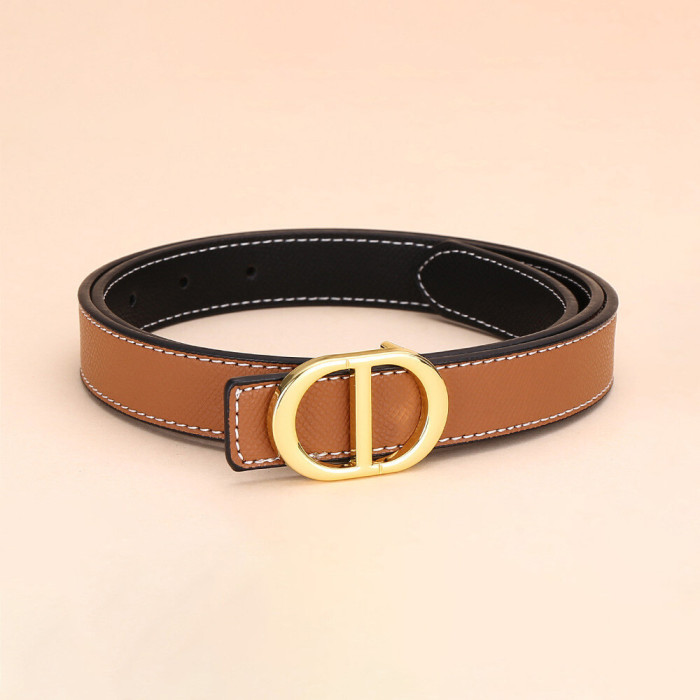 Versatile Decorat Leather Slide Buckle Belt Black for Suit Pants Business Casual