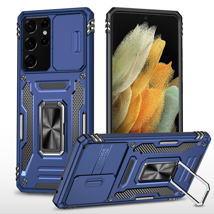 For Samsung Galaxy S25 Ultra S24 S23 FE A36 A16 Ring Bracket Phone Cover Armor