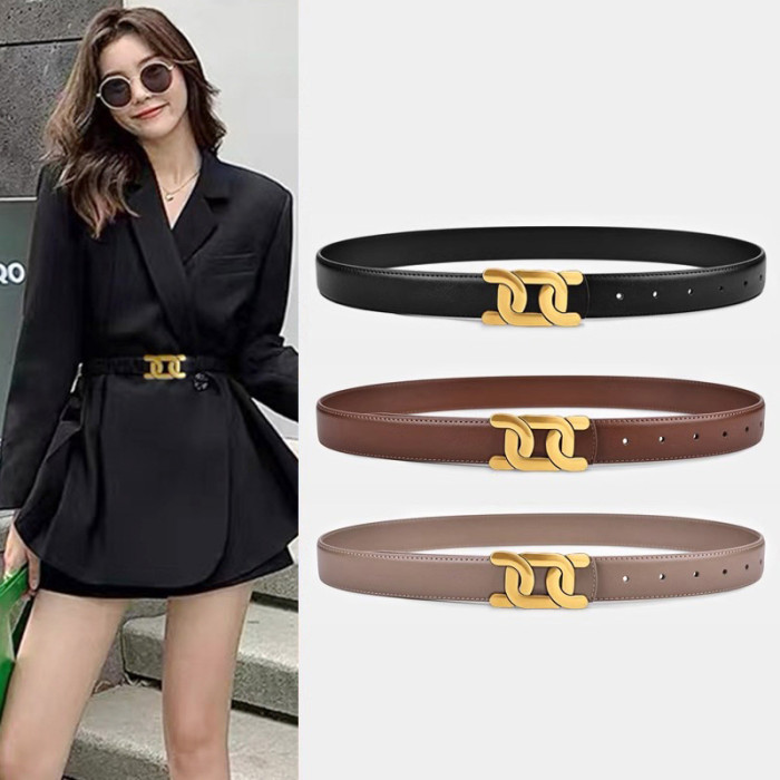 Versatile Decorative Black Belt – for Suits Vintage Jeans Business Casual Elegant