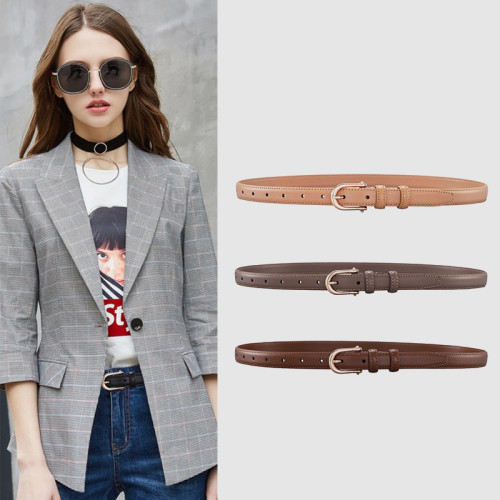 Leather Belt Versatile Design for Jeans Blazer Dresses Business Casual Black