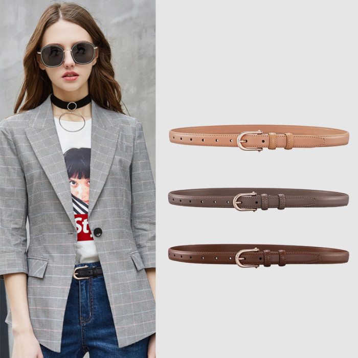 Leather Belt Versatile Design for Jeans Blazer Dresses Business Casual Black