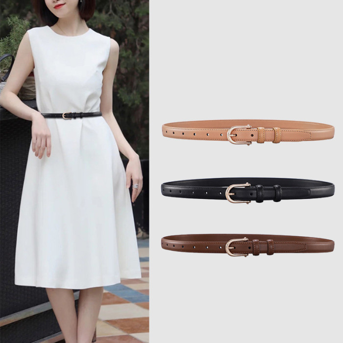 Leather Belt Versatile Design for Jeans Blazer Dresses Business Casual Black