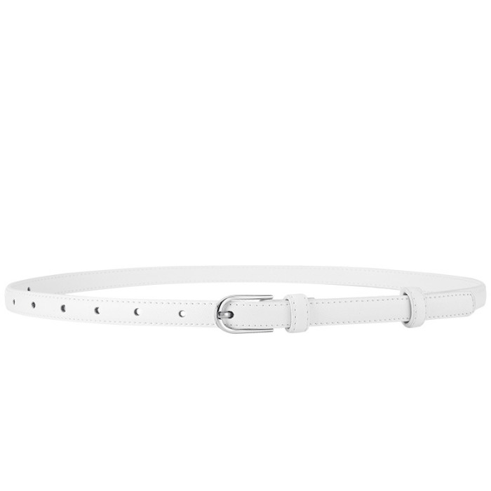 Black Minimalist Leather Belt Versatile for Casual Business Suit Skirts Pants