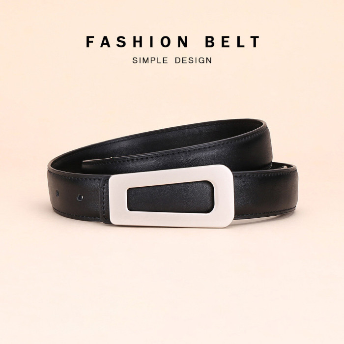 Versatile Leather Business Stylish Minimalist Suit Jeans black Casual Belt Elegant
