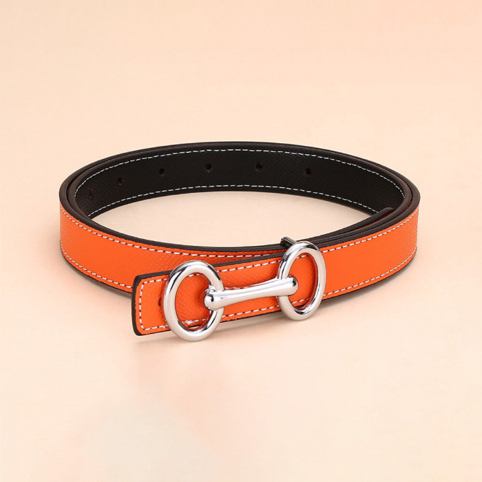 Versatile Decorat Leather Slide Buckle Belt Black for Suit Pants Business Casual