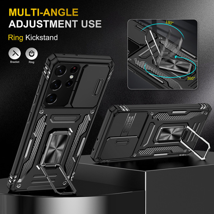 For Samsung Galaxy S25 Ultra S24 S23 FE A36 A16 Ring Bracket Phone Cover Armor