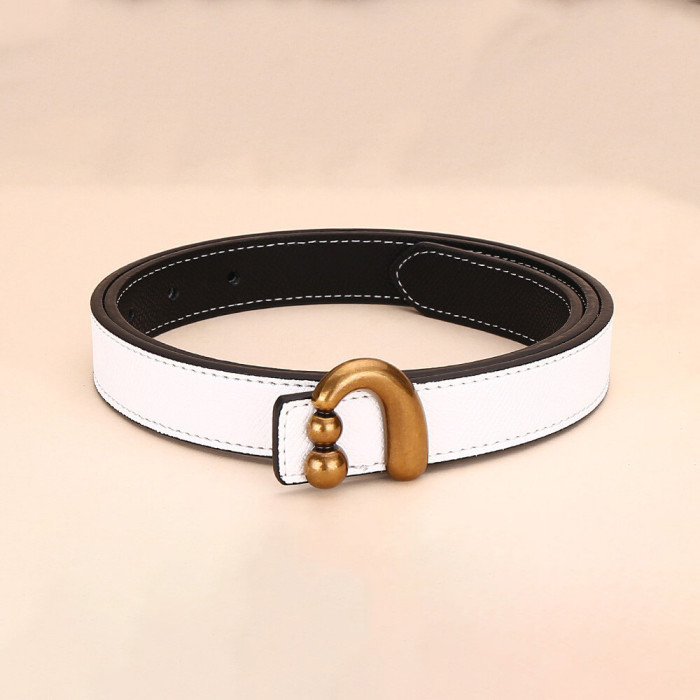 Versatile Decorat Leather Slide Buckle Belt Black for Suit Pants Business Casual