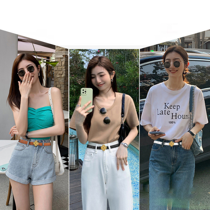 Leather Vintage Minimalist Skinny Belt for Jeans Skirts Pants Business Casual