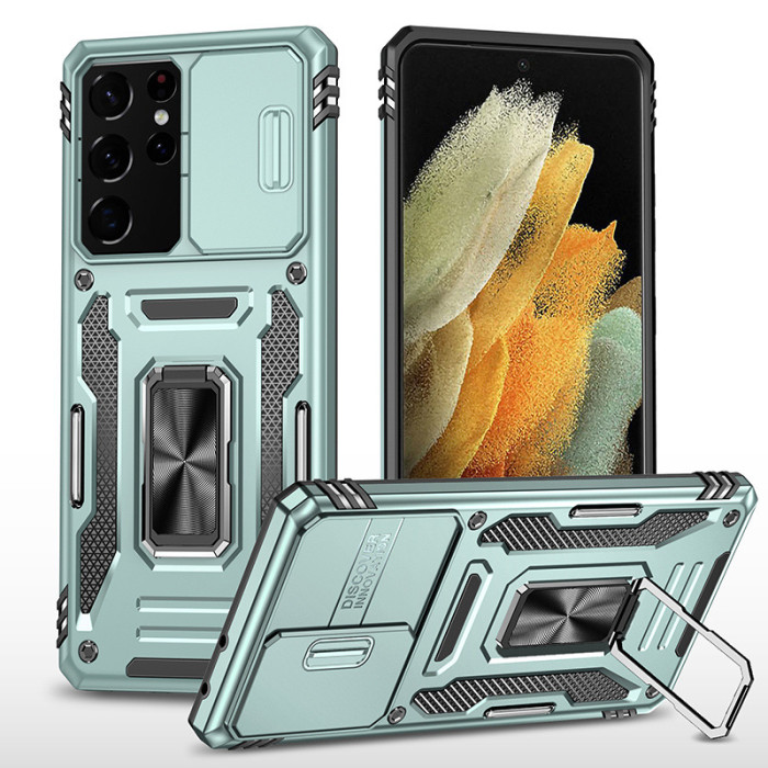 For Samsung Galaxy S25 Ultra S24 S23 FE A36 A16 Ring Bracket Phone Cover Armor