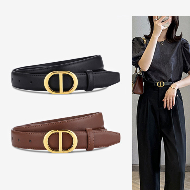 Stylish Versatile Decorative Leather Belt for Jeans Black Business Casual Elegan