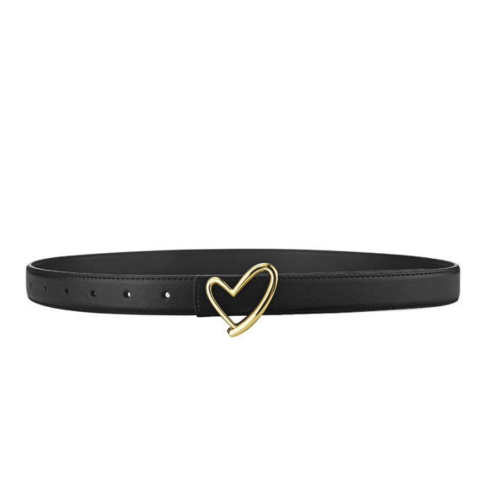 Heart-Shaped Buckle Letter Belt for Jeans Suit Dresses Pants Business Casual