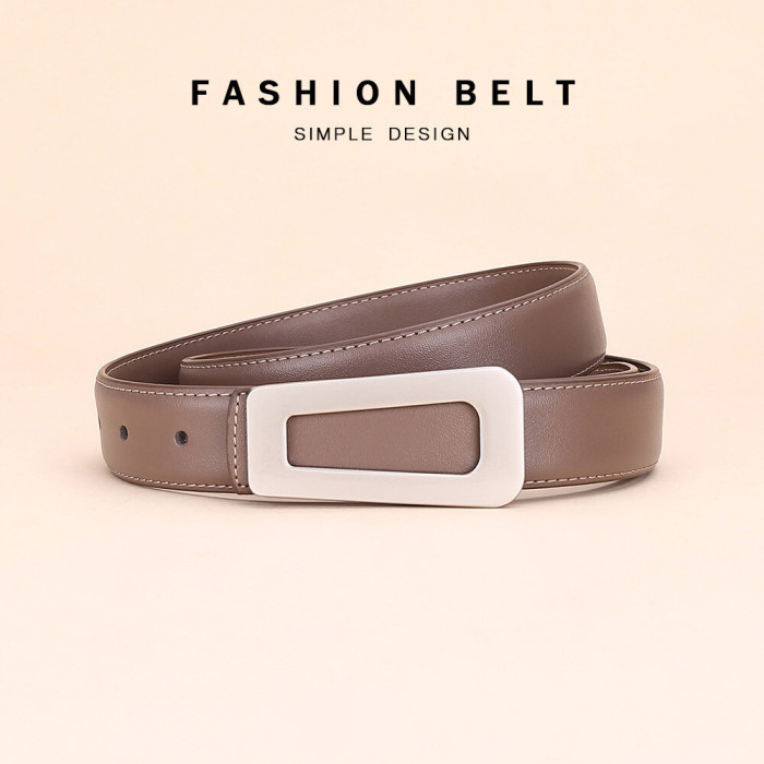 Versatile Leather Business Stylish Minimalist Suit Jeans black Casual Belt Elegant