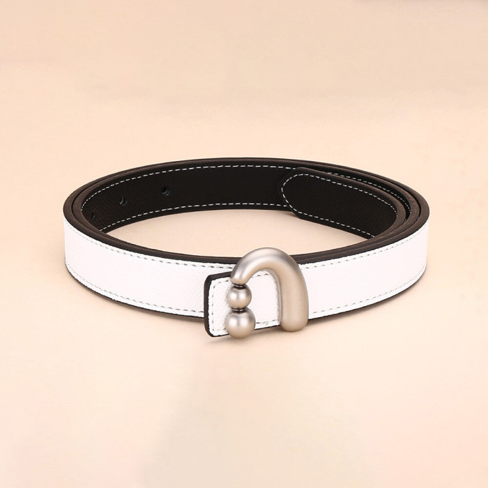 Versatile Decorat Leather Slide Buckle Belt Black for Suit Pants Business Casual