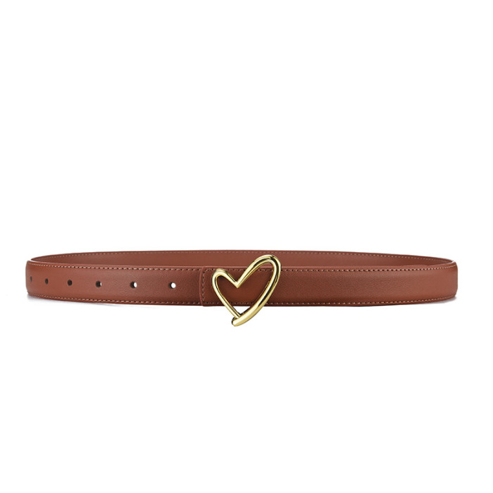 Heart-Shaped Buckle Letter Belt for Jeans Suit Dresses Pants Business Casual