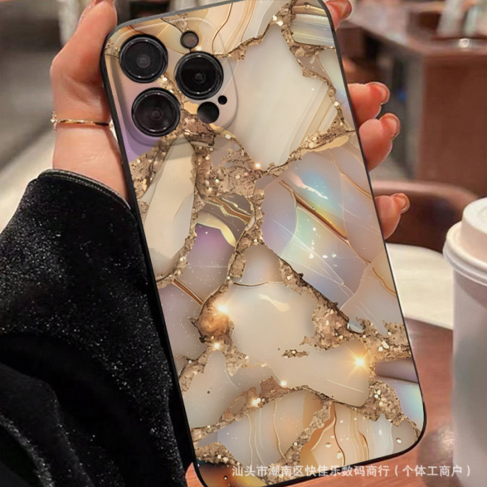 For iPhone 17 Air 17 Pro Max 16 15 14 13 12 11 XR XS Phone Cover Marble Pattern