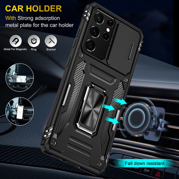 For Samsung Galaxy S25 Ultra S24 S23 FE A36 A16 Ring Bracket Phone Cover Armor