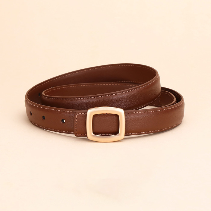 Minimalist Trendy fashion Leather Versatile Black Belt for Jeans Suit Skirts