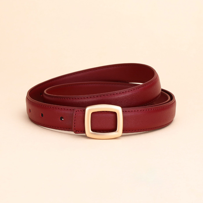 Minimalist Trendy fashion Leather Versatile Black Belt for Jeans Suit Skirts