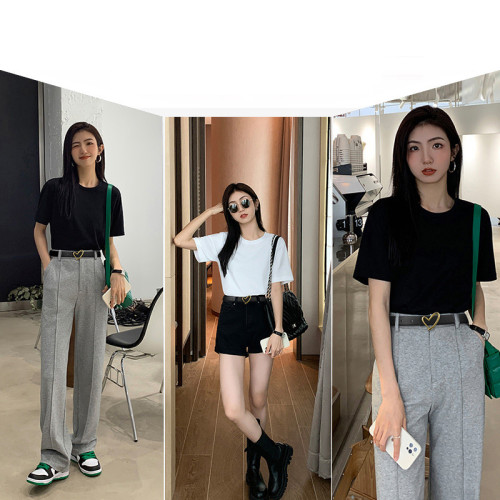 Heart-Shaped Buckle Letter Belt for Jeans Suit Dresses Pants Business Casual