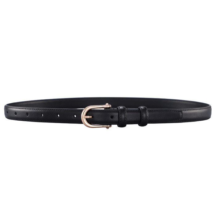 Leather Belt Versatile Design for Jeans Blazer Dresses Business Casual Black
