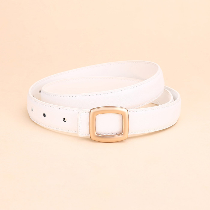 Minimalist Trendy fashion Leather Versatile Black Belt for Jeans Suit Skirts