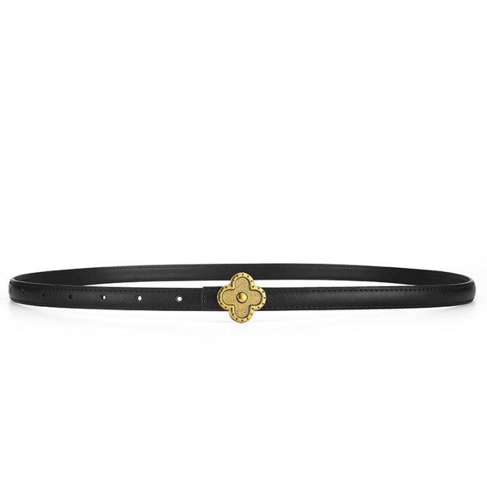 Leather Vintage Minimalist Skinny Belt for Jeans Skirts Pants Business Casual