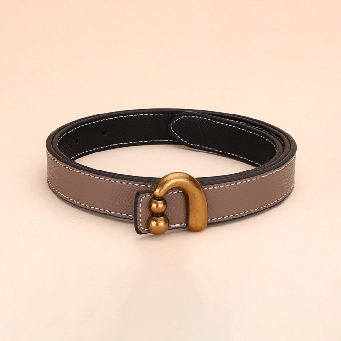 Versatile Decorat Leather Slide Buckle Belt Black for Suit Pants Business Casual
