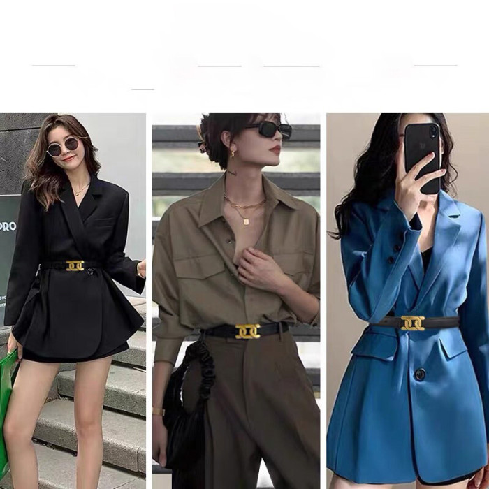 Versatile Decorative Black Belt – for Suits Vintage Jeans Business Casual Elegant