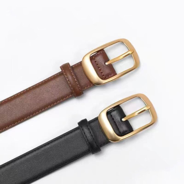 Black Fashion Minimalist Belt for Jeans Skirts Tailored Pants Business Casual