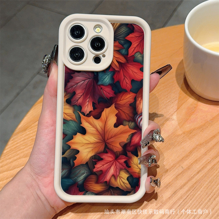 For iPhone 17 Air 17 Pro Max 16 15 14 13 12 11 XR 7 Phone Cover  Art Maple Leaf
