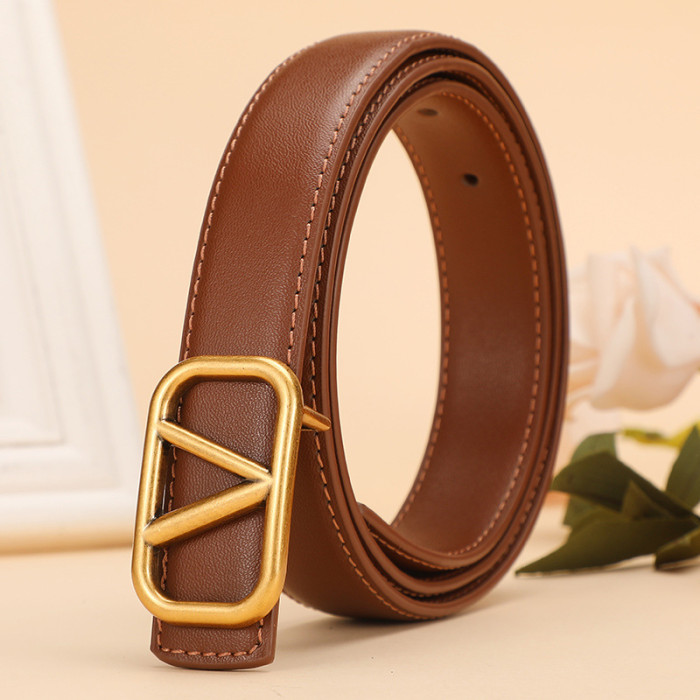 Skinny Letter Belt Versatile for Jeans Skirts Tailored Pants Casual black business