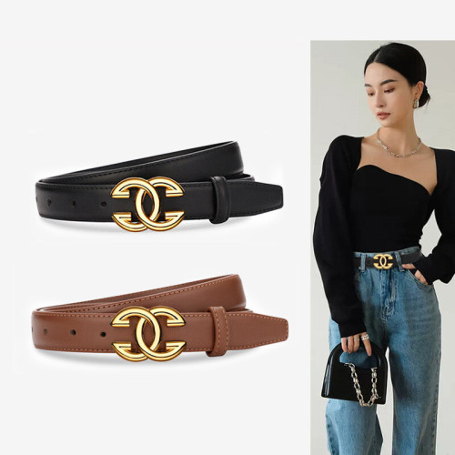 Black Fashionable Versatile Decorative Belt Elegant for Suits Business Casual