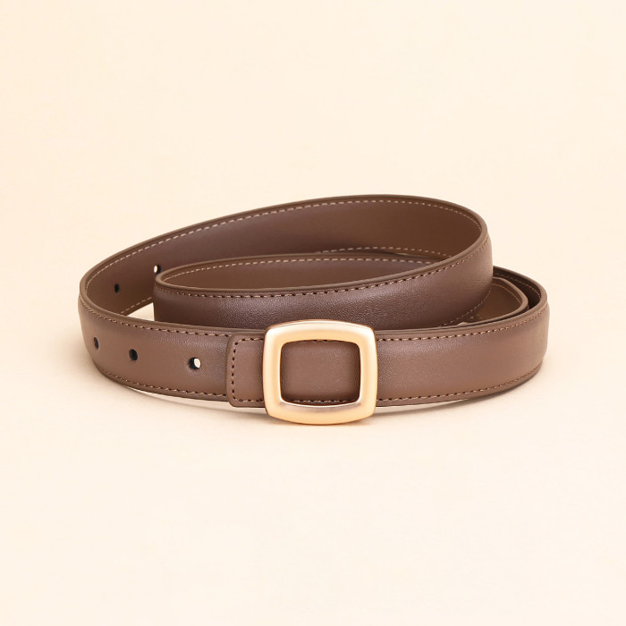 Minimalist Trendy fashion Leather Versatile Black Belt for Jeans Suit Skirts