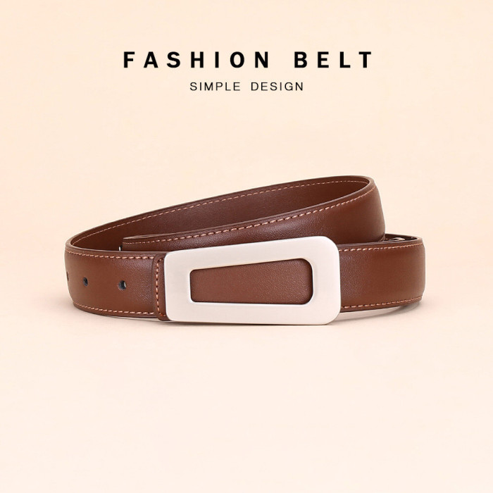 Versatile Leather Business Stylish Minimalist Suit Jeans black Casual Belt Elegant