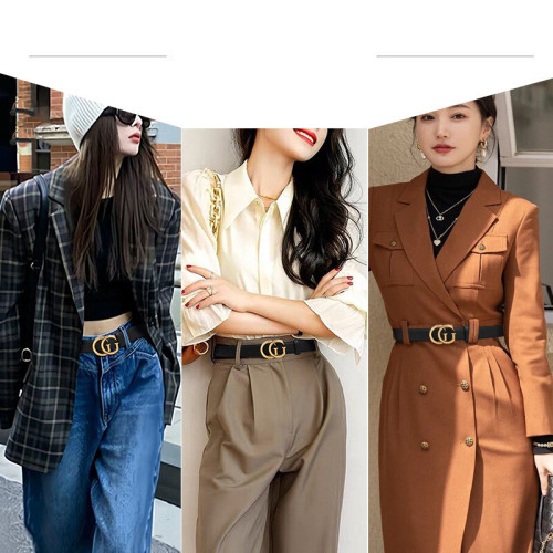 Leather Versatile Black Belt for Jeans Tailored Pants Skirts Business Casual