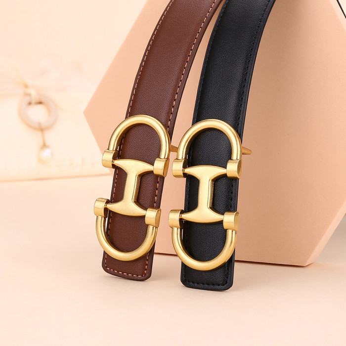 Leather Versatile Decorative Belt – Stylish for Jeans Business Casual black Eleg