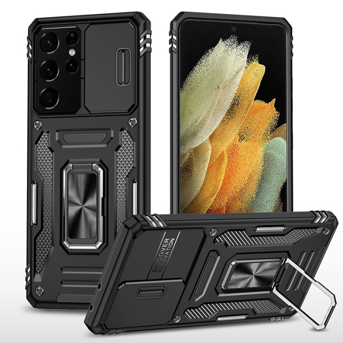 For Samsung Galaxy S25 Ultra S24 S23 FE A36 A16 Ring Bracket Phone Cover Armor