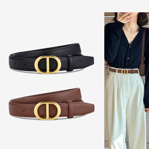 Stylish Versatile Decorative Leather Belt for Jeans Black Business Casual Elegan