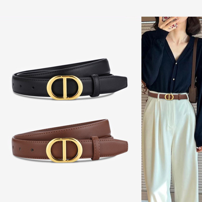 Stylish Versatile Decorative Leather Belt for Jeans Black Business Casual Elegan